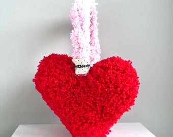 Red & Pink Heart Earmuffs by giZZdesign, Happy Valentines Day, Teddy earmuffs, Premium Hand Made Product, Fluffy Ear Warmer