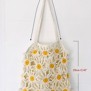 Daisy Crochet Bag off White Hand-knitted Bag Crochet Tote - Etsy