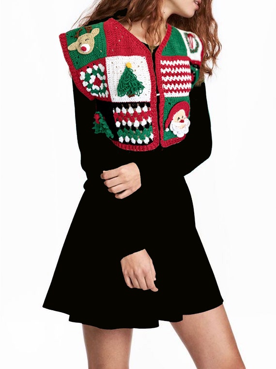 christmas sweater vest dress JULYCLO Christmas Sweater Vest Women Ugly Xmas Reindeer Knit Sweaters Casual Santa Snowflake V Neck Sleeveless Outwear Tops at Amazon Women's Clothing store