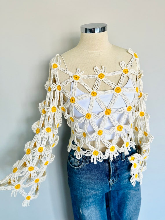 Crochet Daisy Hair Clips | Hemsin Atelier