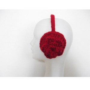 Hand Crocheted Red Earmuffs: Chunky Yarn Winter Wear