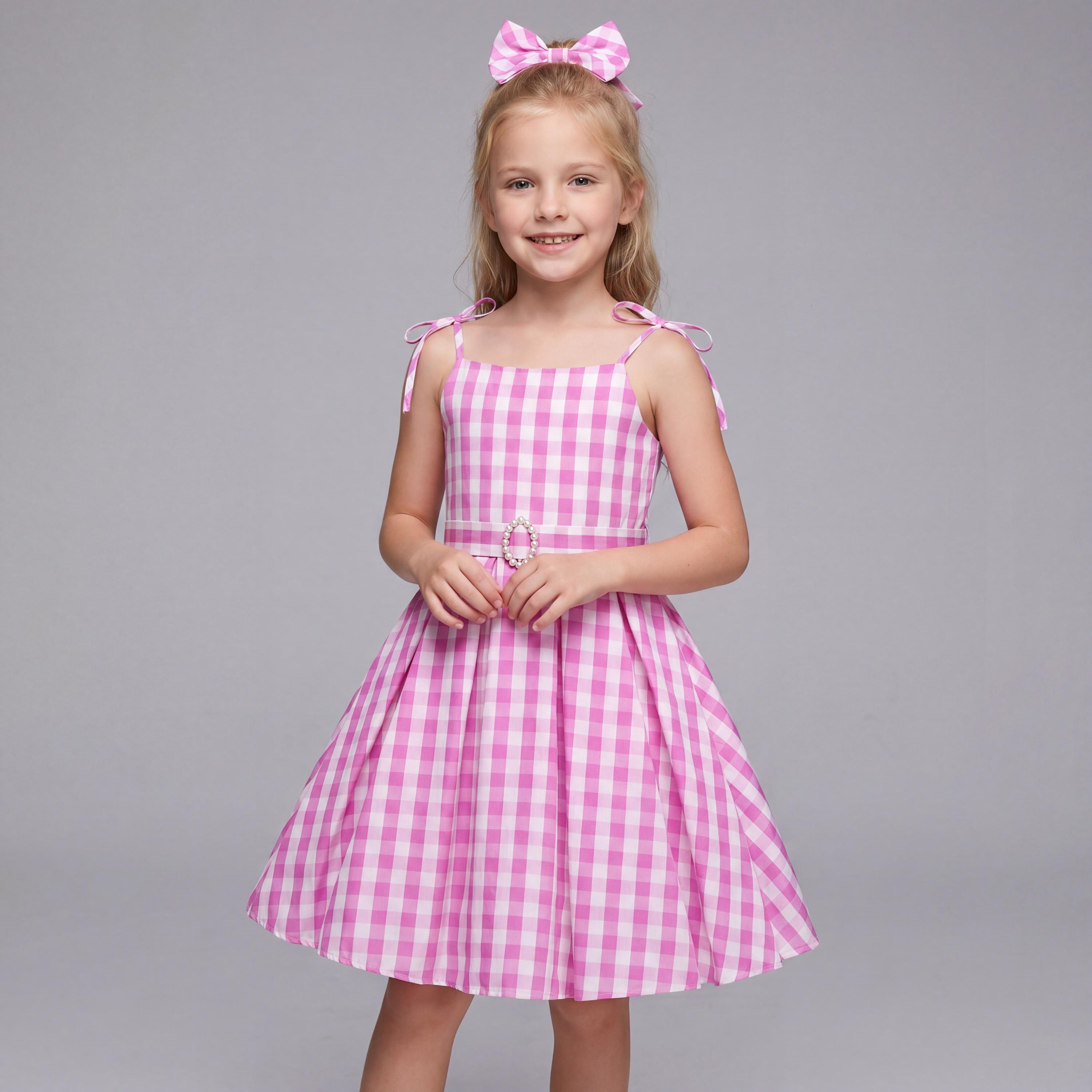 hot pink plaid dress Pink Plaid & Black Lace-Up Dress