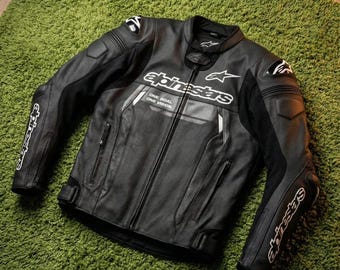 Chaqueta de cuero para motociclista Alpinestars para hombre, chaqueta de motociclista de carreras, equipo de protección para montar en moto, chaqueta de moto deportiva, regalo para él.