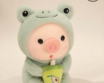 Peluche de cerdito de ganchillo hecho a mano – Lindo animal de peluche amigurumi – Suave peluche de animal de granja, regalo ideal para niños y decoración de guardería.