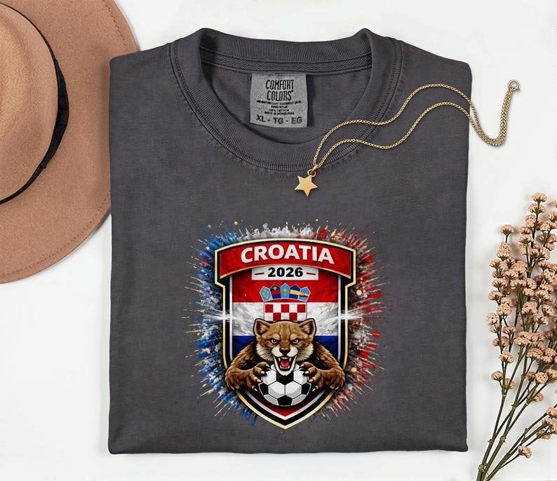 Camiseta de fútbol con la mascota de Croacia, camiseta de aficionado para el Mundial de 2026 imagen 16