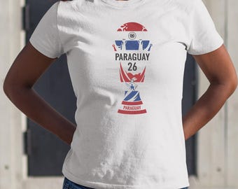 Paraguay Soccer Trophy Graphic Tee, World Tournament Fan Apparel