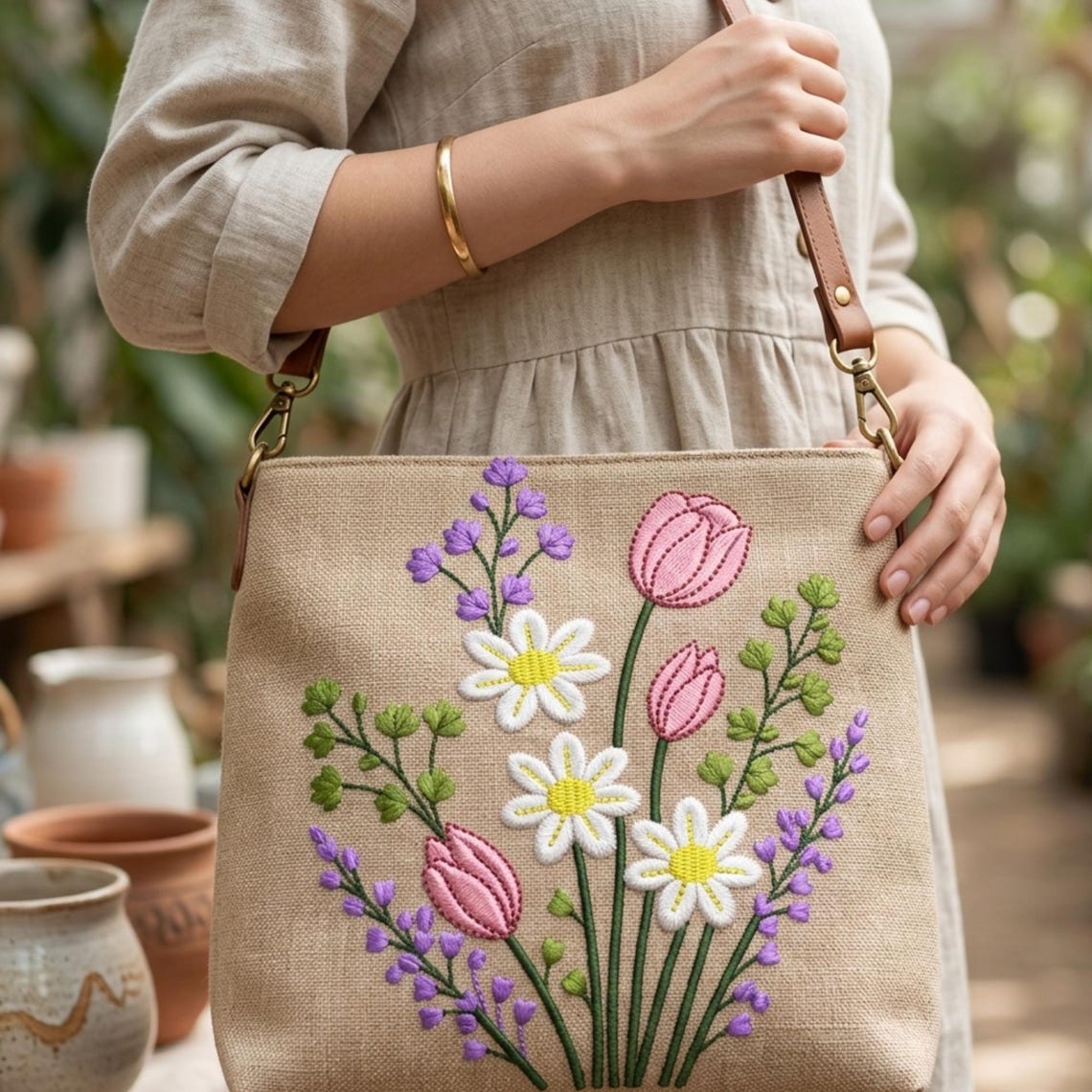 Wildflower Bouquet Machine Embroidery Design Digital File 5 Sizes ...