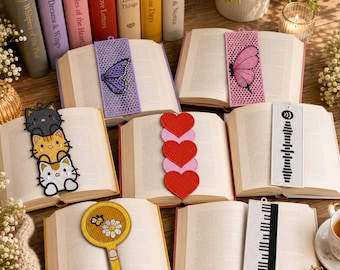 Free Standing Lace Bookmark Embroidery Designs Bundle (Butterfly, Cat, Heart, Bee, Piano) (Digital Download)