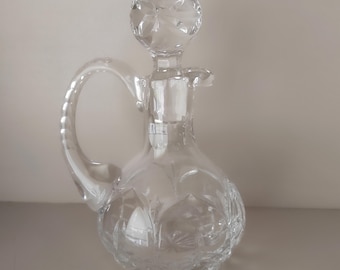 Antike Kristallkaraffe mit Stöpsel – Vintage-Glaskaraffe für Whisky, Cognac oder Likör