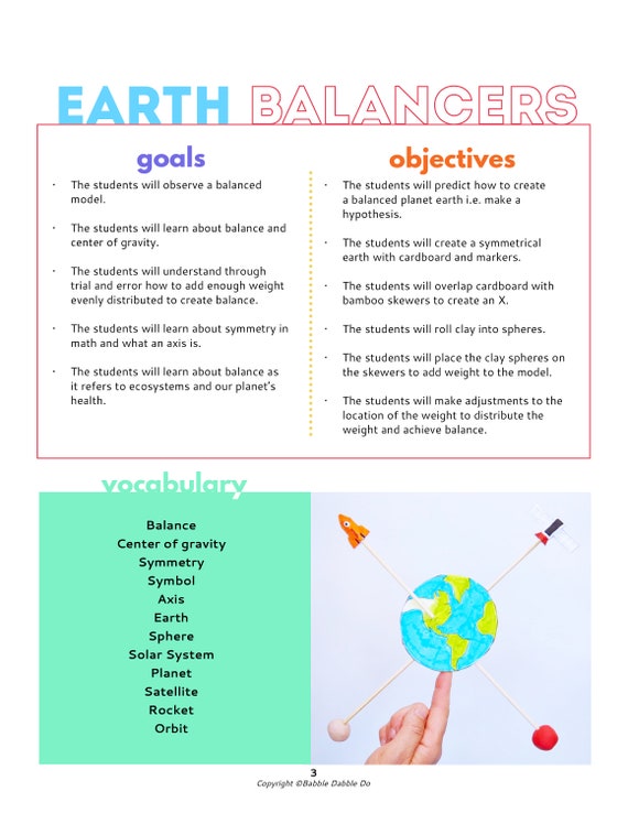 Earth Balancers Steam Activity Lesson Plan