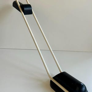 Mid Century Desk Lamp by Carlo Vietri for Eleusi Italy – 1980s Adjustable Table Lamp – Black & White with Red Switch