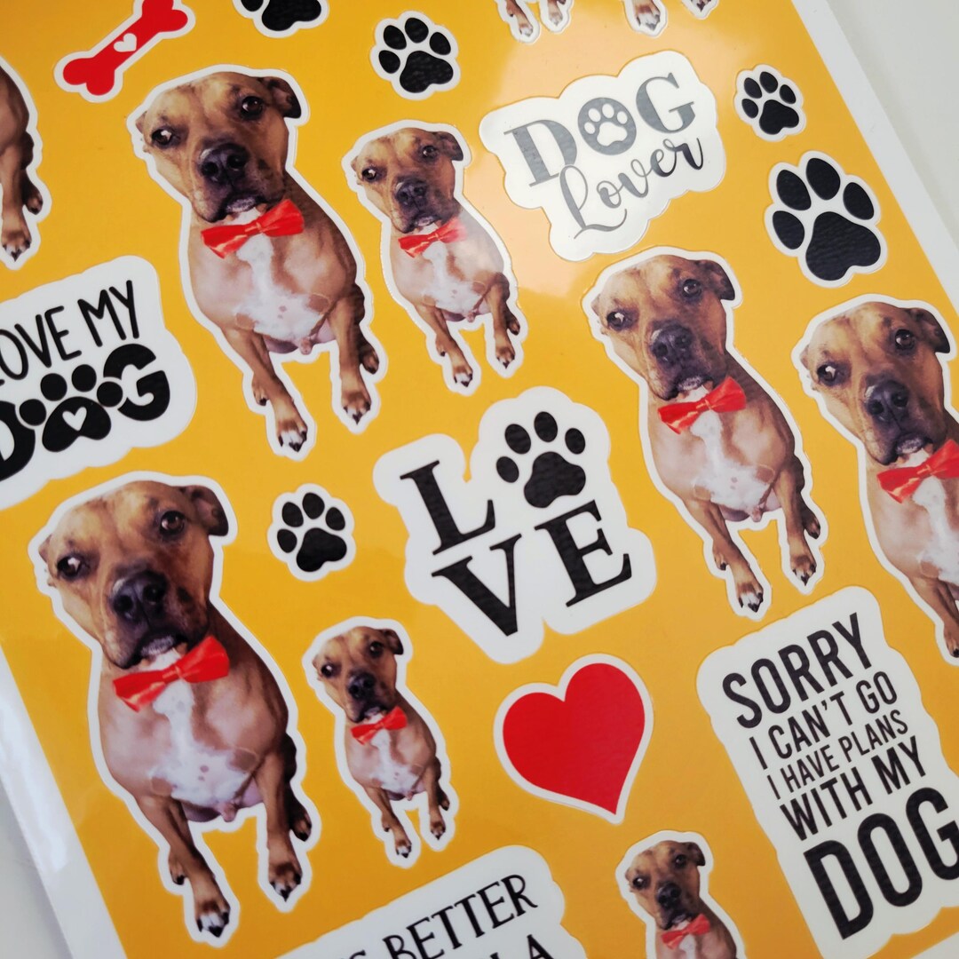 Personalized Dog Photo Stickers: Custom Vinyl Decals for Pet Lovers - Etsy