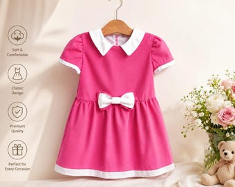 Mädchen Kleid Schnittmuster PDF, Blumenmädchen, Peter Pan Kragen, Schleife Detail (Größen 3-10)