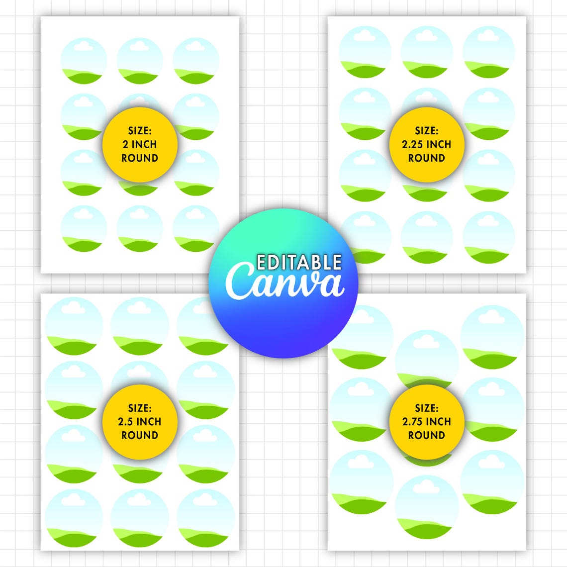 Button Pin Template Bundle | SVG, PNG, Canva Editable DIY Badge Circles ...