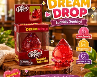 Dr Pepper Dream Drop Squishy Toy – Sensory Stress Relief Fidget Ball