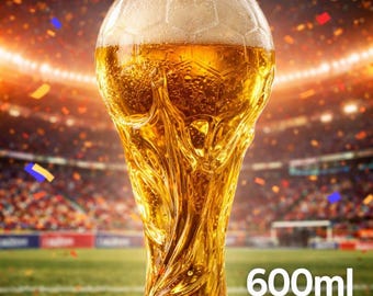 600ml Football Trophy Glass Pint Glass | World Cup Beer Glass | Football Gift for Men | Soccer Fan Gift | Match Day Glass UK
