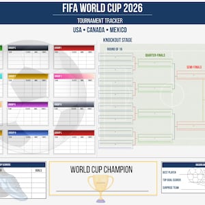 Calendario del Mundial 2026 / Planificador de partidos imprimible / Calendario y cuadro de eliminatorias / Calendario del Mundial en PDF / Planificador de partidos