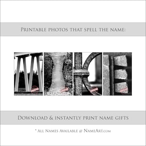 Personalized Gifts for the Name MIKE. Instantly Download & Print Digital Letter Art Photos That Spell the Name MIKE. All Names Available. image 1