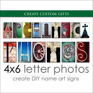 Fotos de alfabeto de arte de letras para presentes personalizados DIY. Crie presentes com nomes personalizados. Envio RÁPIDO. Mais de 1 M+ vendidos. Tamanho: 4x6 impressões de letras coloridas