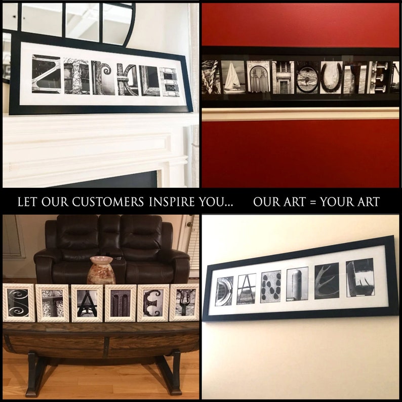 Letter Art Alphabet Photos for DIY Personalized Gifts. Create Custom Name Gifts. FAST Shipping. Over 1M Sold. Sizes: 4x6, 5x7 or 8x10 b&w image 9