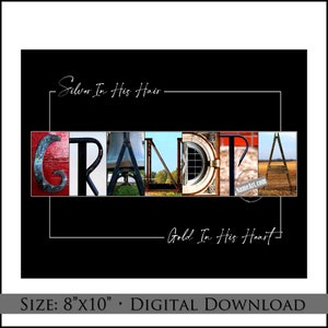 Grandpa Gift Ideas. DIY Gifts for Grandpa. Printable Digital Download for Instant Custom Gifts. Size: 8&quot; x 10&quot; Unique and Personalized.