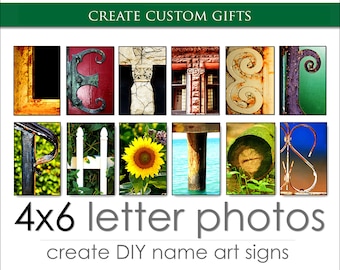 Letter Art Alphabet Photos for DIY Personalized Gifts. Create Custom Name Gifts. FAST Shipping. Over 1M+ Sold. Size: 4x6 Color Letter Prints