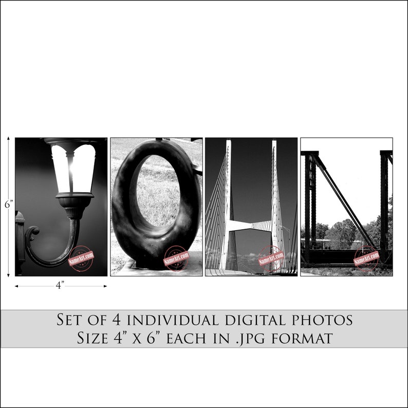 Personalized Gifts for the Name JOHN. Instantly Download & Print Digital Letter Art Photos That Spell the Name JOHN. All Names Available. image 2