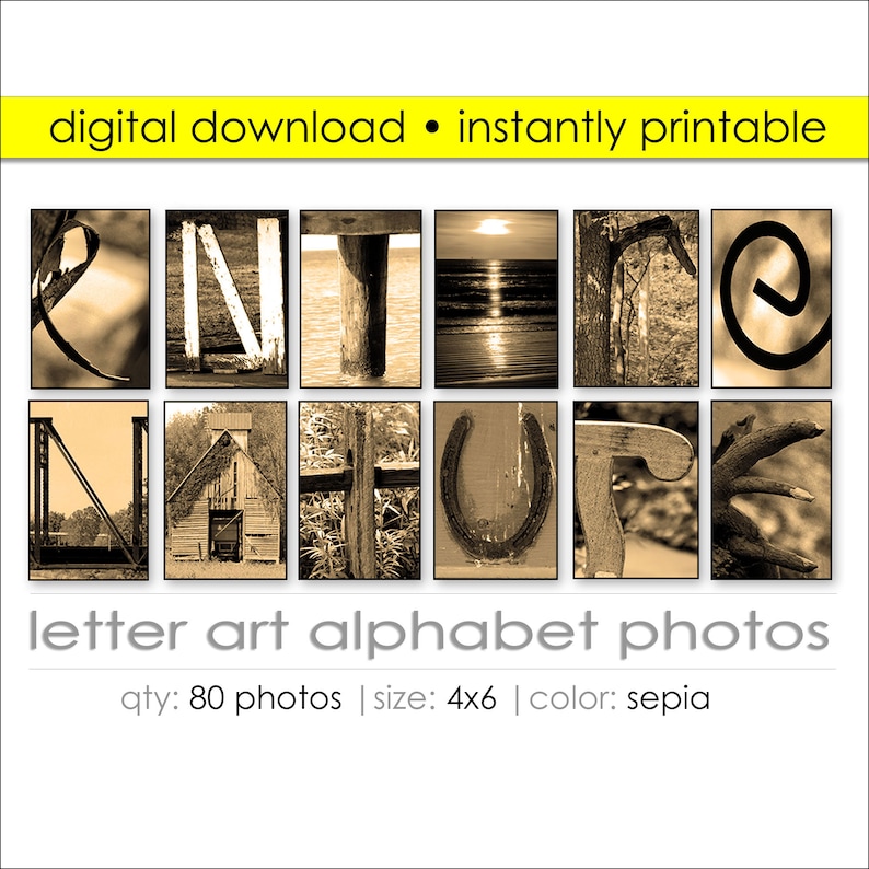 Letter Art Alphabet Photos for Custom DIY Gift Ideas. Unique Personalized Wedding, Anniversary, Housewarming, Birthday, Closing Relator Gifts, Retirement Gifts. Wedding Signs. Pictures of Letters to Spell Names. Create Custom Name Signs. NameArt.com