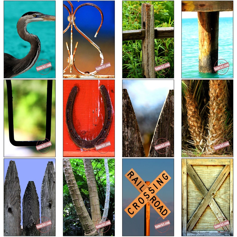 Entire Alphabet Letter Art Download to Create DIY Custom Name Gifts. Two of Each Letter 52 Photos Digital Photos. Size 4x6 Color Prints. image 5