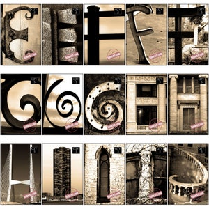 Wholesale Art Alphabet Bulk Set. Architectural Letter Photos Qty 400. High Profit. Sell at Craft Shows, Kiosks, Vendor Fairs & Gift Shops. image 3