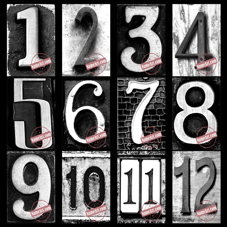 Number Photos Digital Download Printables for DIY Custom Date Wall Art Signs. Numbers 1-31 Size 4x6 Qty 31 Photos in Black and White. image 2