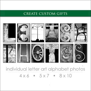 Letter Art Alphabet Photos for DIY Personalized Gifts. Create Custom Name Gifts. FAST Shipping. Over 1M Sold. Sizes: 4x6, 5x7 or 8x10 b&w image 1