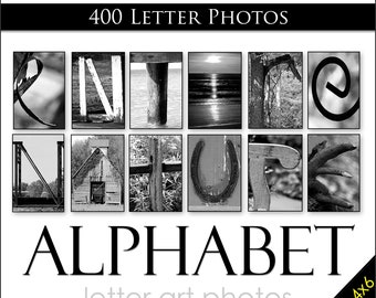 Wholesale Art Alphabet Bulk Set. Nature B&W Letter Photos Qty 400. High Profit. Sell at Craft Shows, Kiosks, Vendor Fairs, Gift Shops.