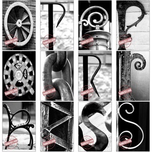 Letter Art Digital 80 Photo Package. Create 100's of Gifts Today DIY Gift Ideas. Print Wall Art Name Signs. Size 5x7. Architecture Alphabet image 6