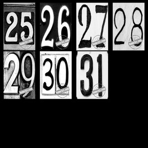 Number Photos Digital Download Printables for DIY Custom Date Wall Art Signs. Numbers 1-31 Size 4x6 Qty 31 Photos in Black and White. image 4