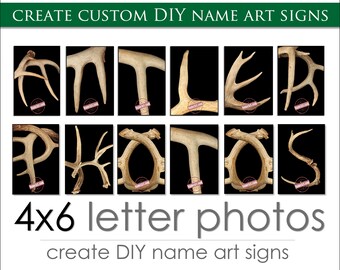Wedding and Anniversary DIY Custom Gift Ideas. Individual Letter Art 4x6 Alphabet Photos for Name Signs. FREE Fast Shipping. Antler