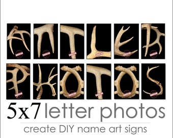 Letter Art Alphabet Photos for DIY Personalized Gifts. Create Custom Name Gifts. FAST Shipping. Over 1M+ Sold Size: 5x7 Antler Letter Prints