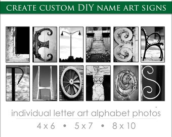 Wedding and Anniversary DIY Custom Gift Ideas. Individual Letter Art Alphabet Photos for Name Art Signs. FREE Fast Shipping.