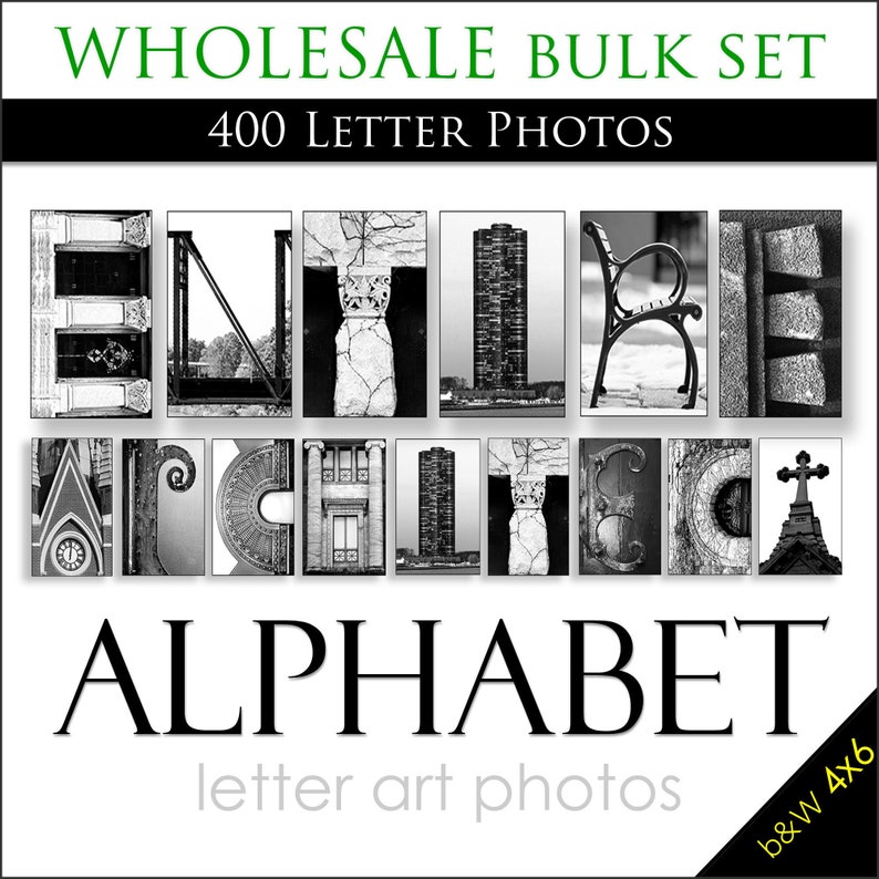 Wholesale Art. Letter art alphabet photos. Wholesale Art and Craft Supplies. Bulk Set. Sell products at mall kiosks, gift stores, craft fairs, vendor fairs, fundraising, arts and crafts store. High profit, cheap startup. Inexpensive items for resale.