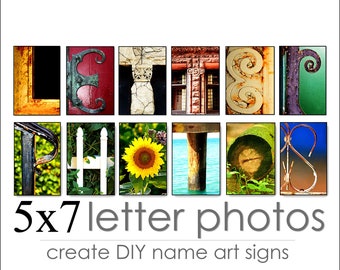 Letter Art Alphabet Photos for DIY Personalized Gifts. Create Custom Name Gifts. FAST Shipping. Over 1M+ Sold Size: 5x7 Color Letter Prints.