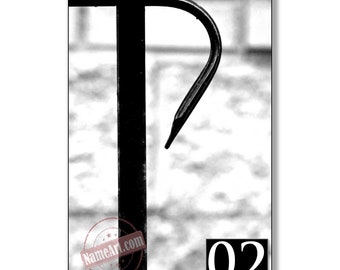 Letter Art Alphabet Pictures. Photos of Letters for DIY Custom Name Sign Gifts. Ships in 24 Hours. Spell Name in Pics. B&W. P