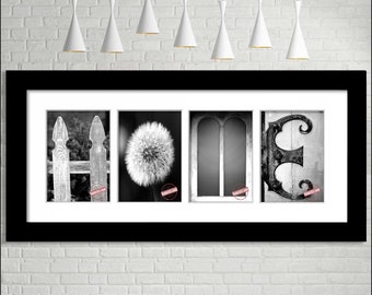 HOME Wall Art Sign. Unique Housewarming Gifts. Framed & Matted or Unframed Prints. 4 "x 6" Individual Prints That Spell HOME. FREE Shipping.