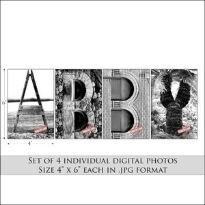 Personalized Gifts for the Name ABBY. Instantly Download & Print Digital Letter Art Photos That Spell the Name ABBY. All Names Available. image 2