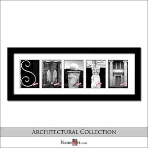 Architect Wall Art Decor. Custom Name Art Gifts & Signs. Spell Your Name or Word in Architectural Letters Framed or Unframed. Custom Art.