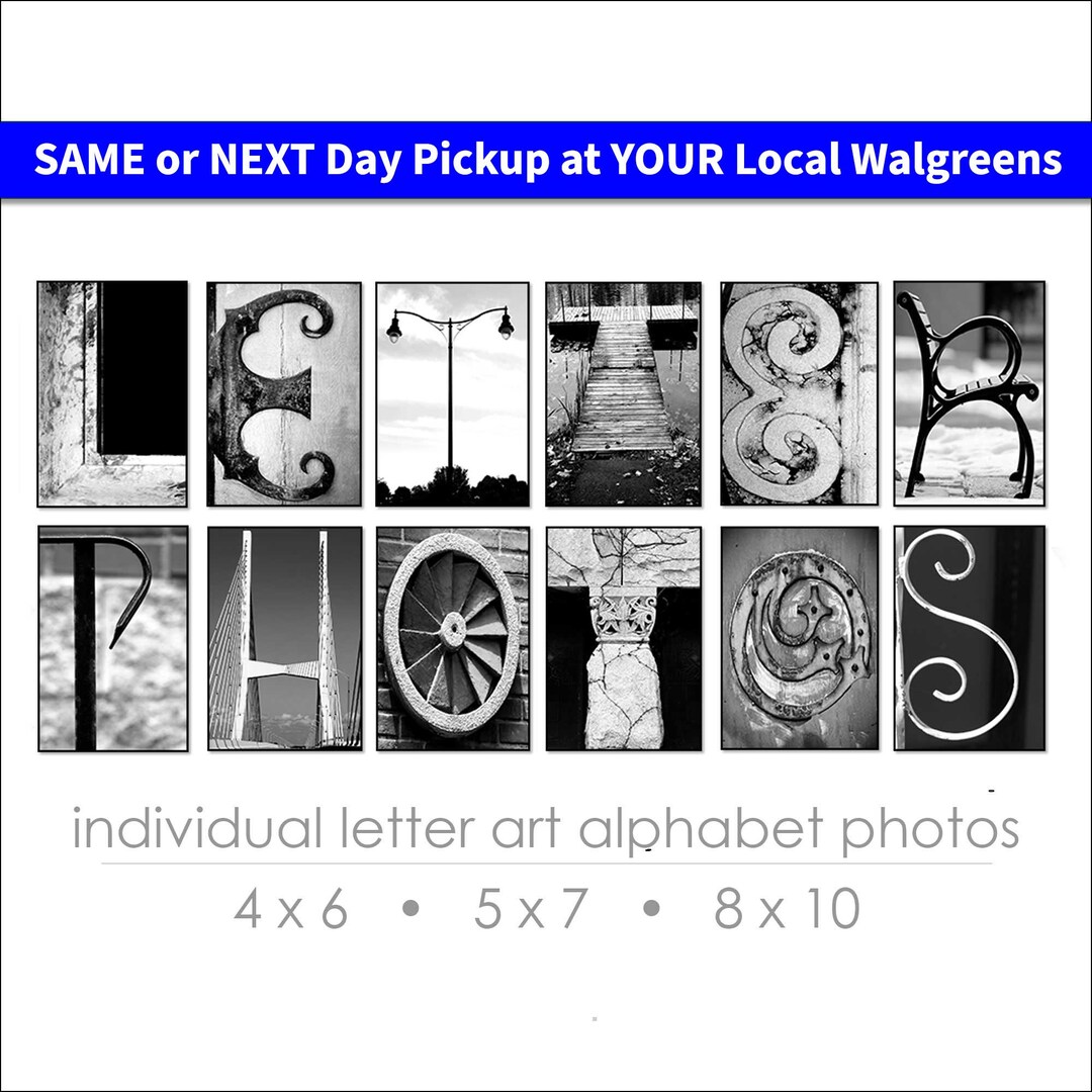 Letter art alphabet photos for diy personalized gifts create custom