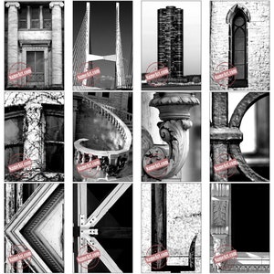 Letter Art Digital 80 Photo Package. Create 100's of Gifts Today DIY Gift Ideas. Print Wall Art Name Signs. Size 5x7. Architecture Alphabet image 4