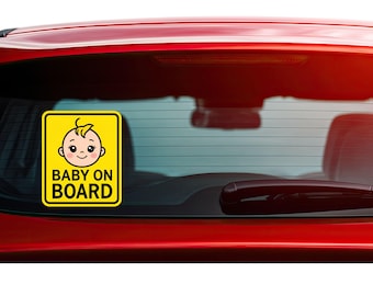 Baby on Board Car Sticker, Vinyl Decal for Parents, Safety Sign