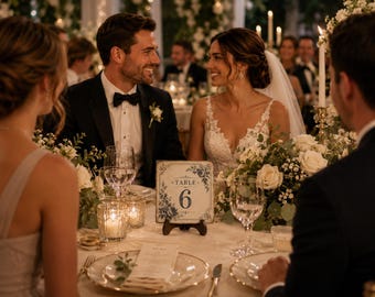 Números de mesa de cerámica personalizados para bodas – Decoración personalizada para la recepción nupcial