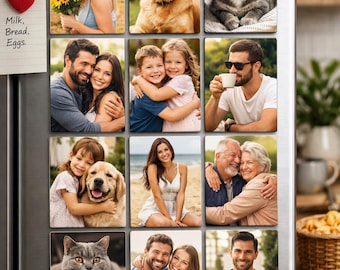 Juego de imanes personalizados para nevera con foto (12/9/6/4 unidades), regalo personalizado con foto (5 x 7 cm, sublimación).