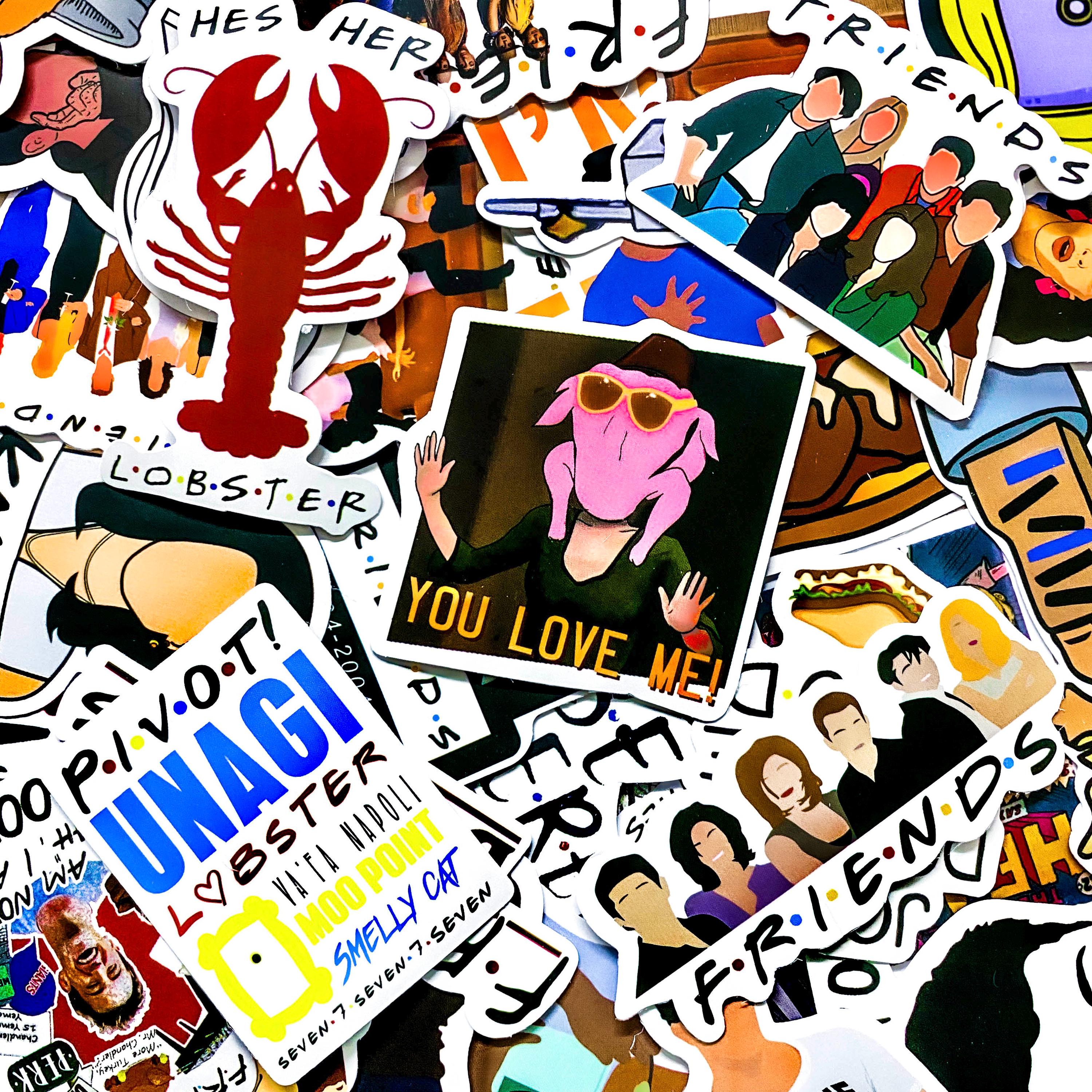 Pack of 50 Friends Sitcom Stickers, Retro 90s TV Stickers, Comedy Show ...